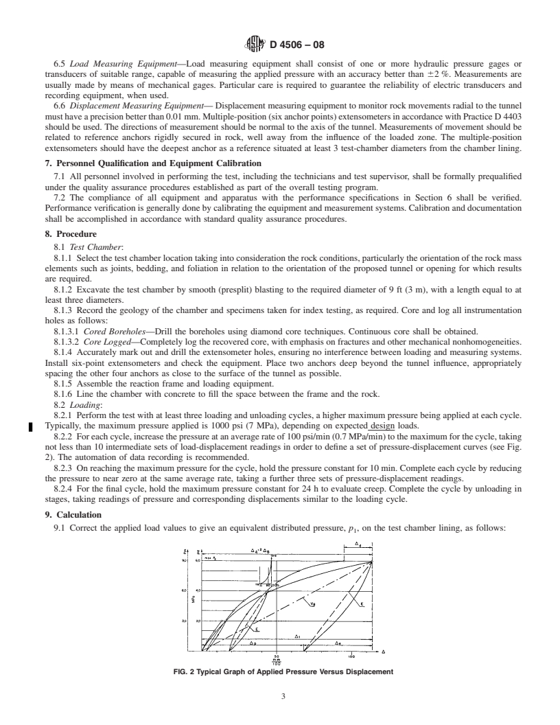 REDLINE ASTM D4506-08 - Standard Test Method for  Determining In Situ Modulus of Deformation of Rock Mass Using Radial Jacking Test