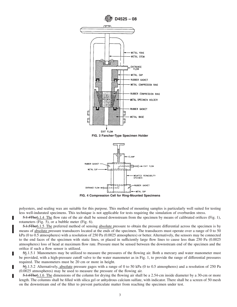 REDLINE ASTM D4525-08 - Standard Test Method for  Permeability of Rocks by Flowing Air