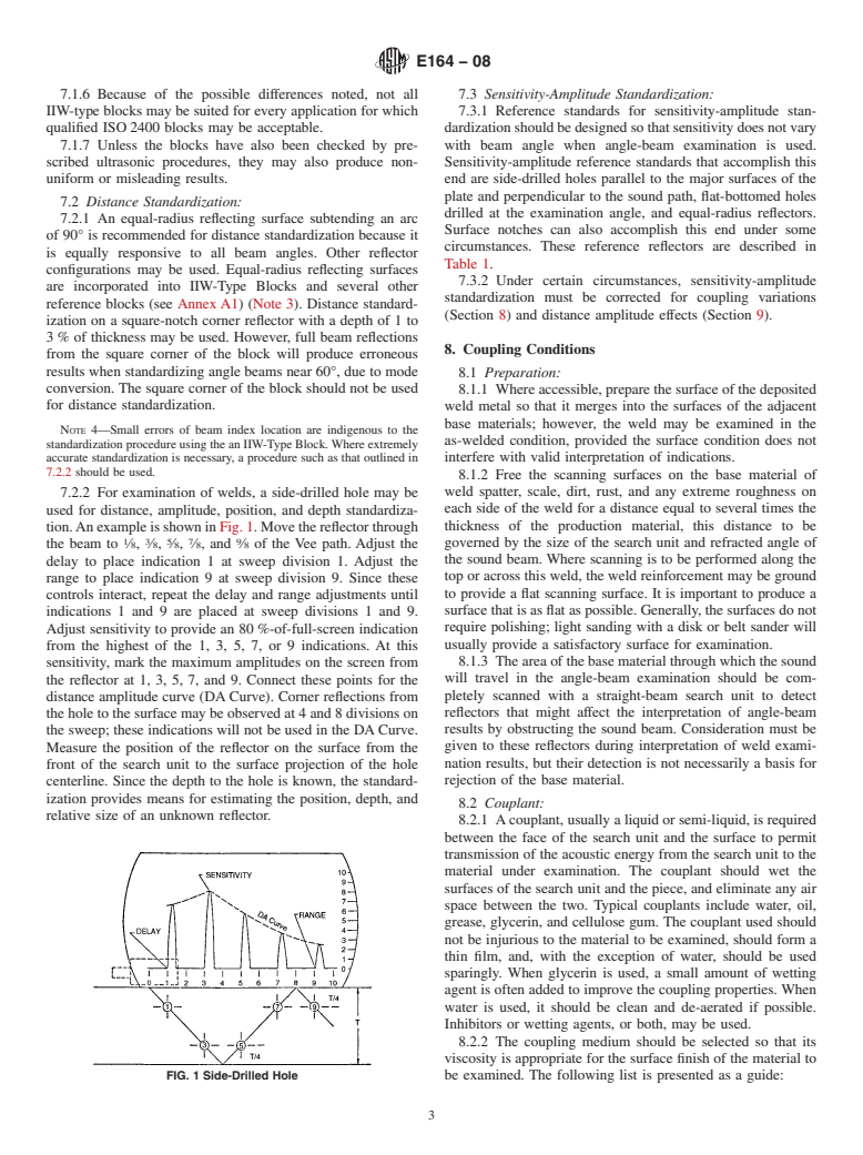 ASTM E164-08 - Standard Practice for  Contact Ultrasonic Testing of Weldments