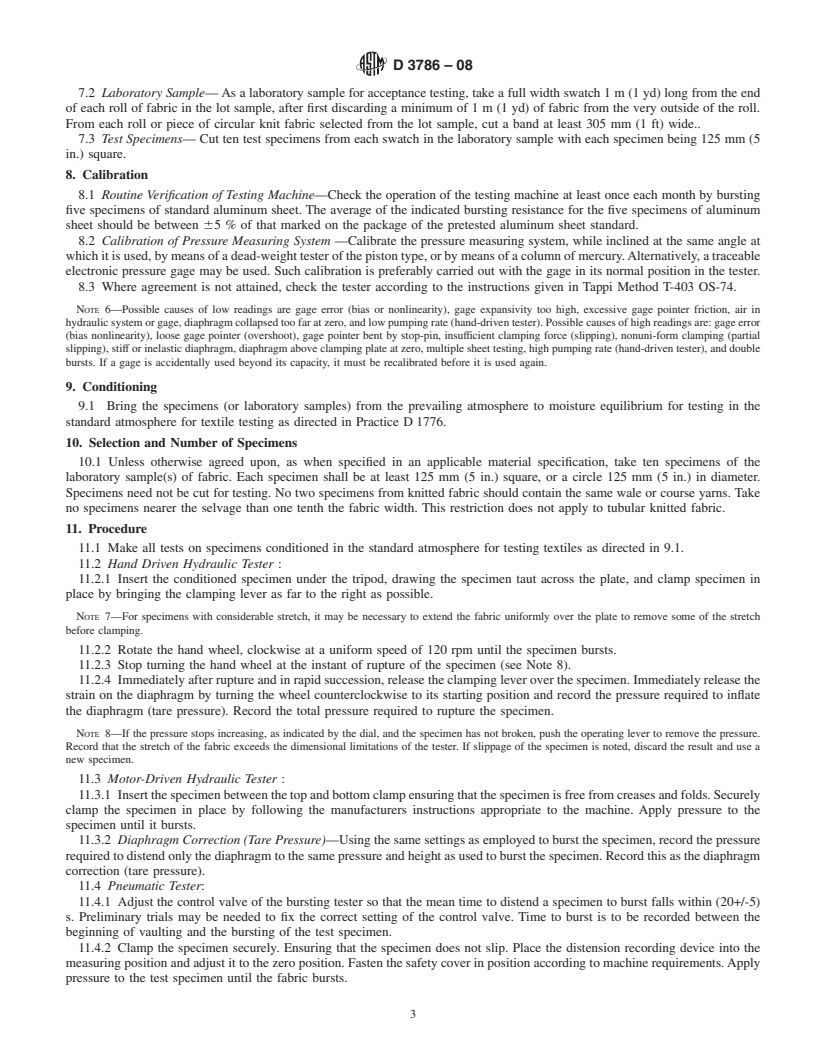 REDLINE ASTM D3786-08 - Standard Test Method for   Bursting Strength of Textile Fabrics<span class='unicode'>&#x2014;</span>Diaphragm Bursting Strength Tester Method