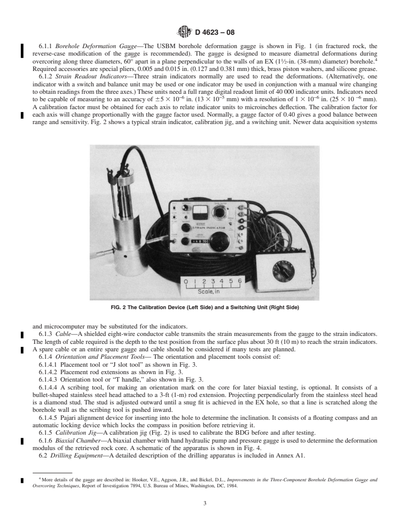 REDLINE ASTM D4623-08 - Standard Test Method for Determination of In Situ Stress in Rock Mass by Overcoring Method<span class='unicode'>&#x2014;</span>USBM Borehole Deformation Gauge