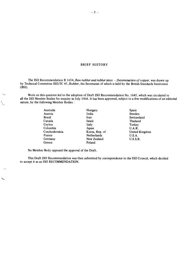 ISO/R 1654:1971 - Raw rubber and rubber latex -- Determination of copper