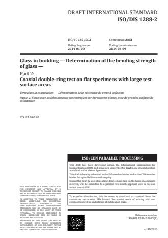 ISO 1288-2:2016 - Glass in building -- Determination of the bending strength of glass