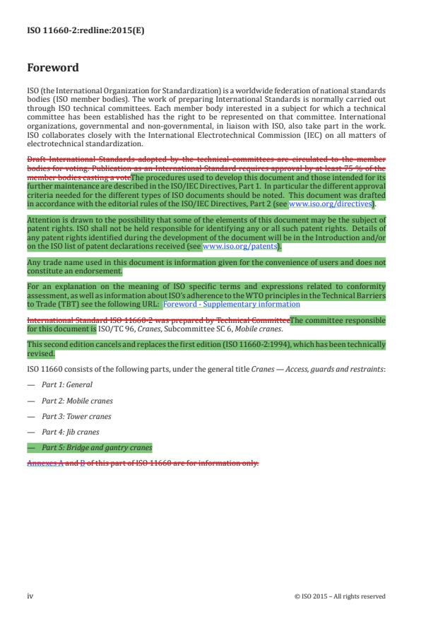 ISO 11660-2:2015 REDLINE ISO 11660-2:2015 - Cranes -- Access, guards and restraints - Page 4 preview