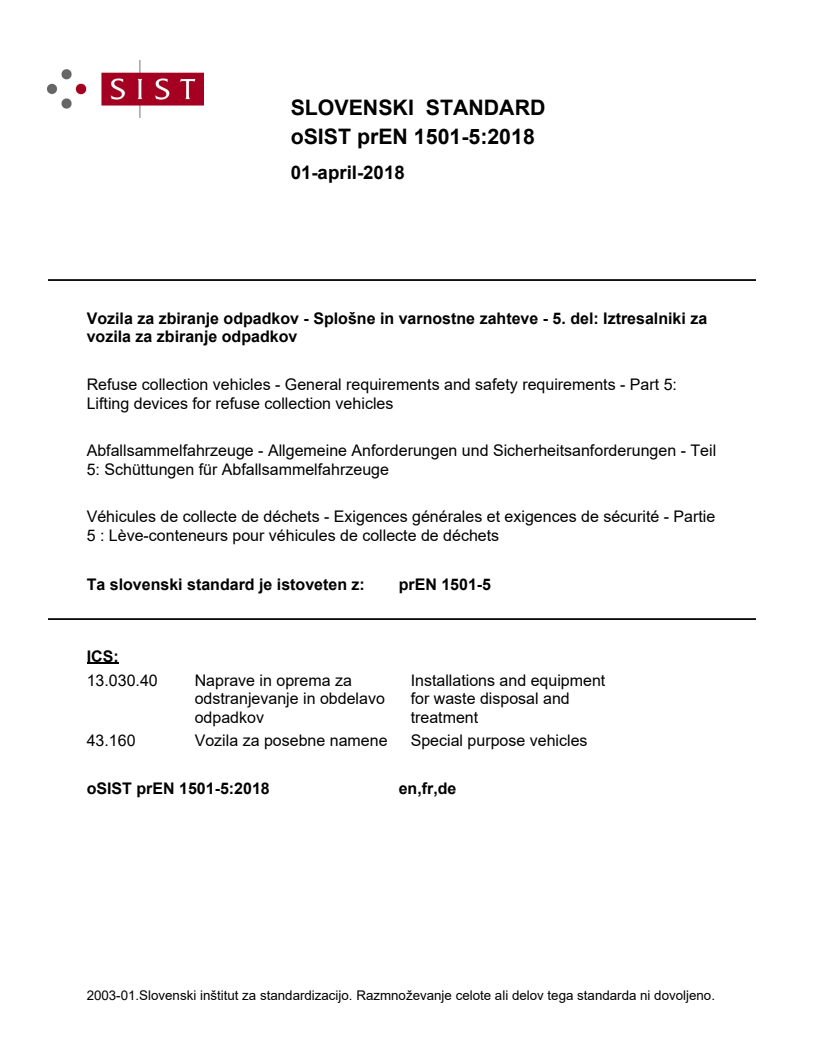 FprEN 1501-5