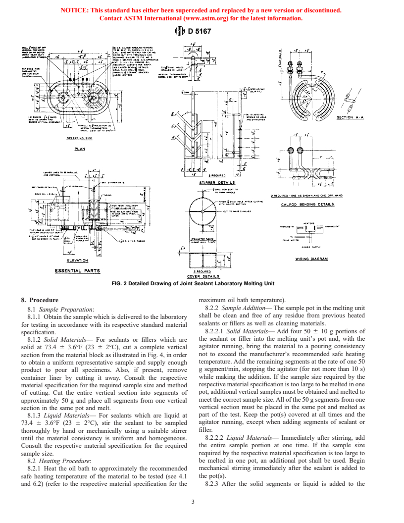 ASTM D5167-91(1997) - Standard Practice for Melting of Hot-Applied Joint and Crack Sealant and Filler for Evaluation