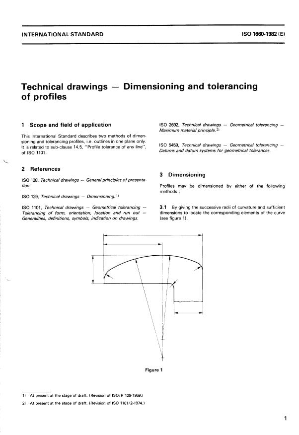 ISO 1660:1982 - Technical drawings -- Dimensioning and tolerancing of profiles