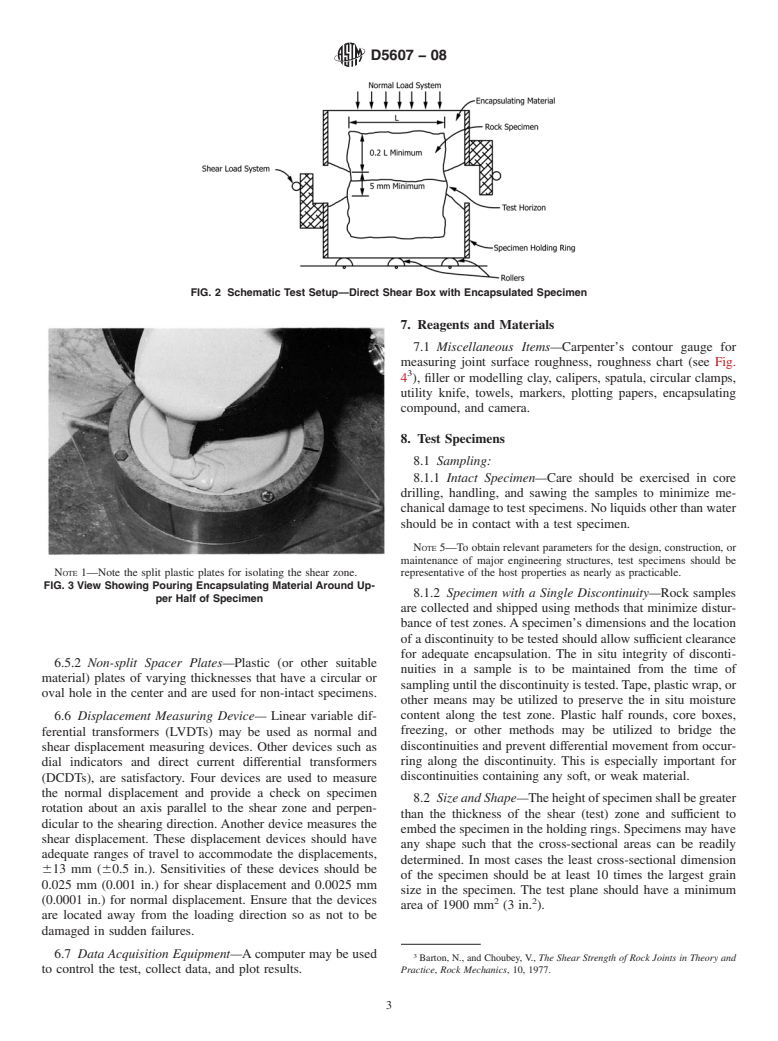 ASTM D5607-08 - Standard Test Method for  Performing Laboratory Direct Shear Strength Tests of Rock Specimens Under Constant Normal Force