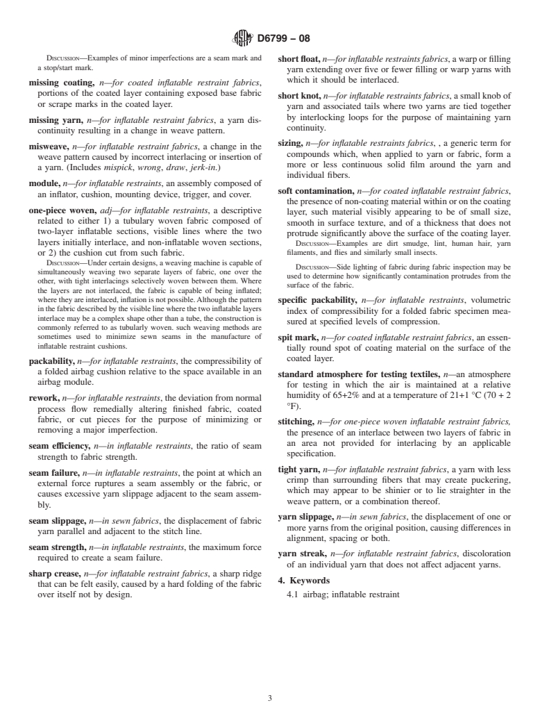 ASTM D6799-08 - Standard Terminology Relating to Inflatable Restraints