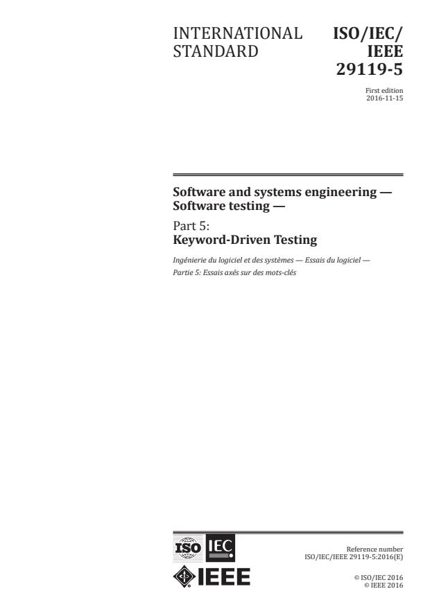 ISO/IEC/IEEE 29119-5:2016 - Software and systems engineering -- Software testing