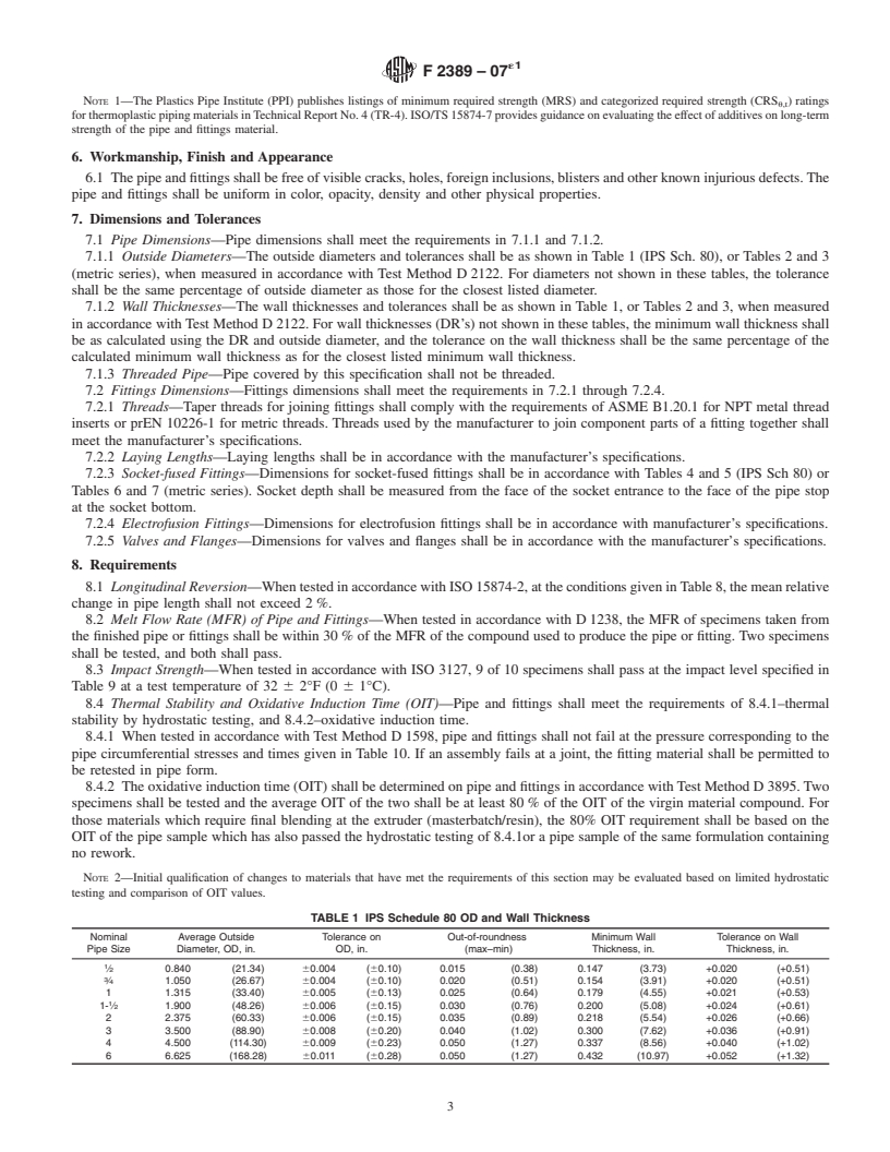 REDLINE ASTM F2389-07e1 - Standard Specification for Pressure-rated Polypropylene (PP) Piping Systems