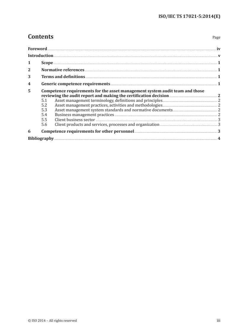 ISO/IEC TS 17021-5:2014 - Conformity assessment — Requirements for bodies providing audit and certification of management systems — Part 5: Competence requirements for auditing and certification of asset management systems
Released:4/1/2014