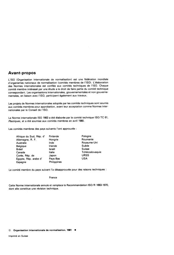 ISO 1663:1981 ISO 1663:1981 - Plastiques alvéolaires -- Détermination du taux de transmission de la vapeur d'eau des matériaux rigides - Page 2 preview