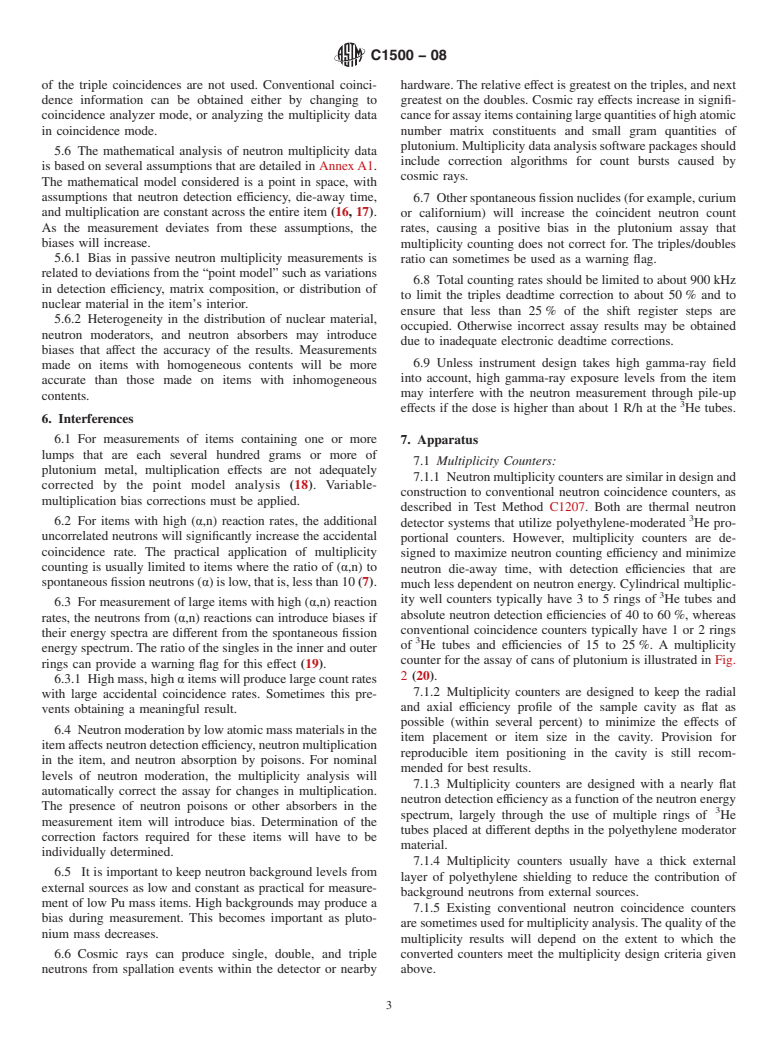 ASTM C1500-08 - Standard Test Method for Nondestructive Assay of Plutonium by Passive Neutron Multiplicity Counting