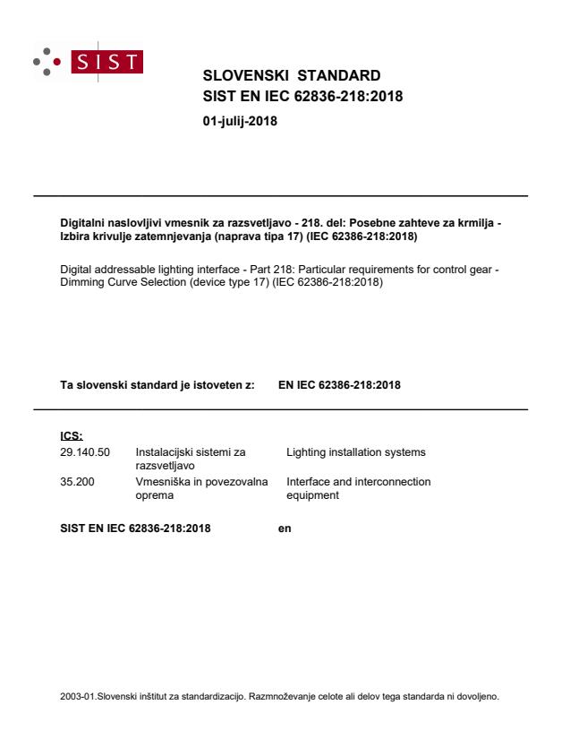 EN IEC 62836-218:2018 - BARVE