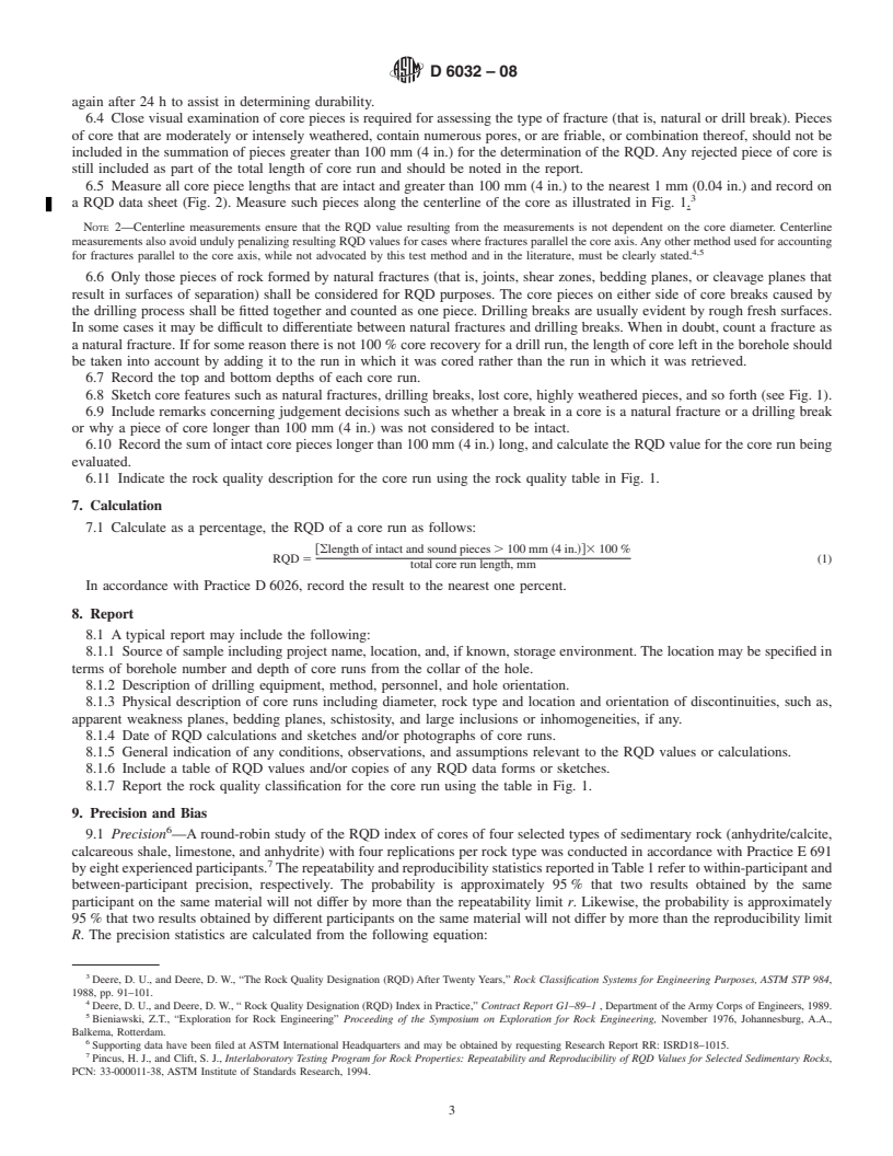 REDLINE ASTM D6032-08 - Standard Test Method for  Determining Rock Quality Designation (RQD) of Rock Core