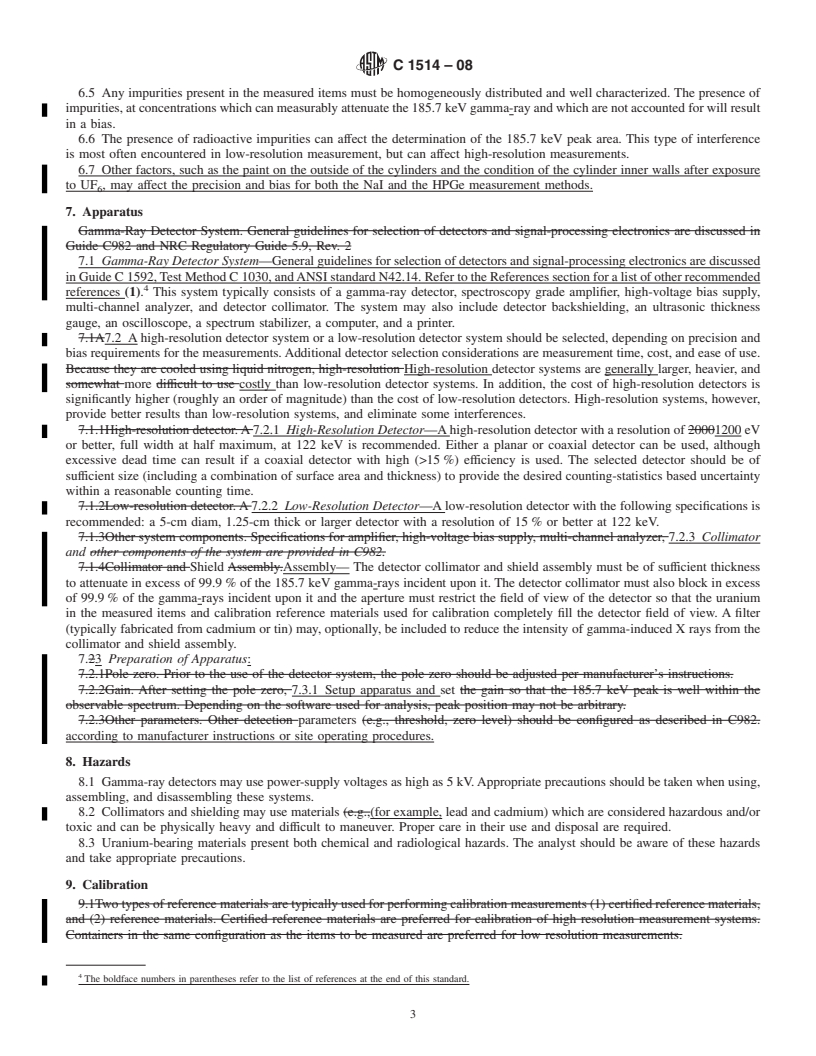 REDLINE ASTM C1514-08 - Standard Test Method for Measurement of <sup>235</sup>U Fraction Using Enrichment Meter Principle