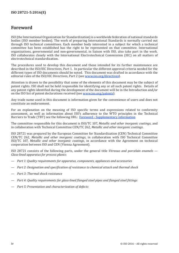 ISO 28721-5:2016 ISO 28721-5:2016 - Vitreous and porcelain enamels -- Glass-lined apparatus for process plants - Page 4 preview