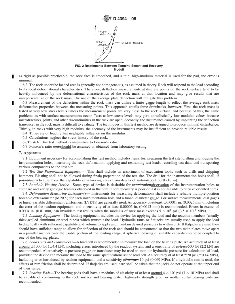 REDLINE ASTM D4394-08 - Standard Test Method for  Determining In Situ Modulus of Deformation of Rock Mass Using Rigid Plate Loading Method