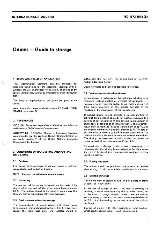 ISO 1673:1978 - Onions -- Guide to storage