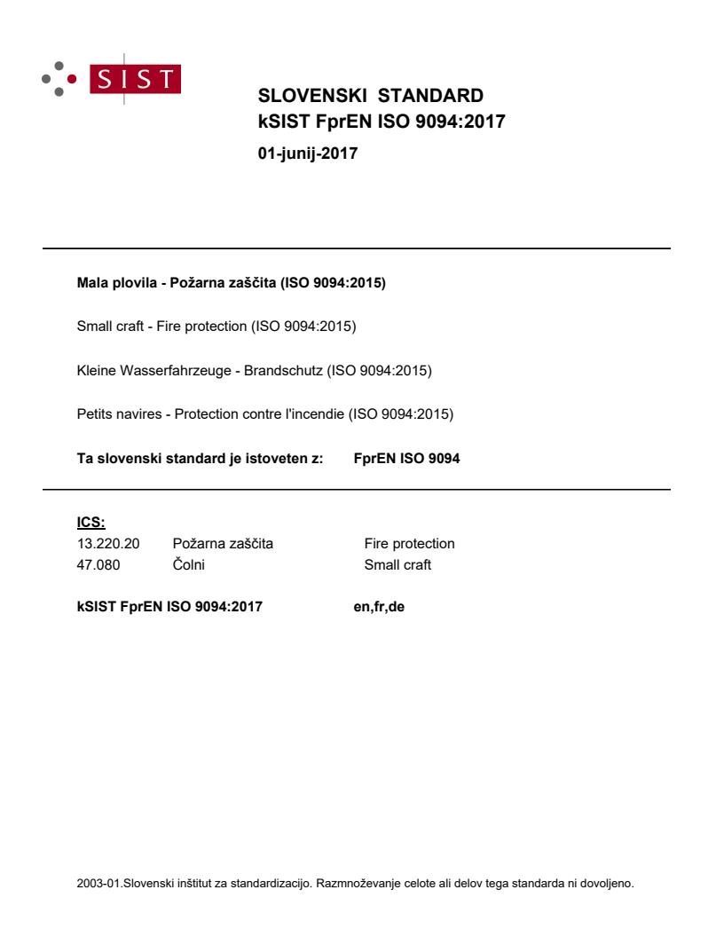 k FprEN ISO 9094:2017 - BARVE