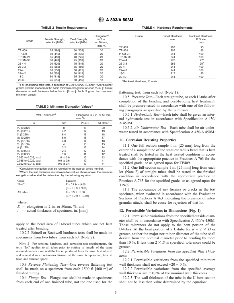 ASTM A803/A803M-01 - Standard Specification for Welded Ferritic Stainless Steel Feedwater Heater Tubes