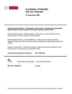 SIST EN 17290:2021 - BARVE - Page 1 preview