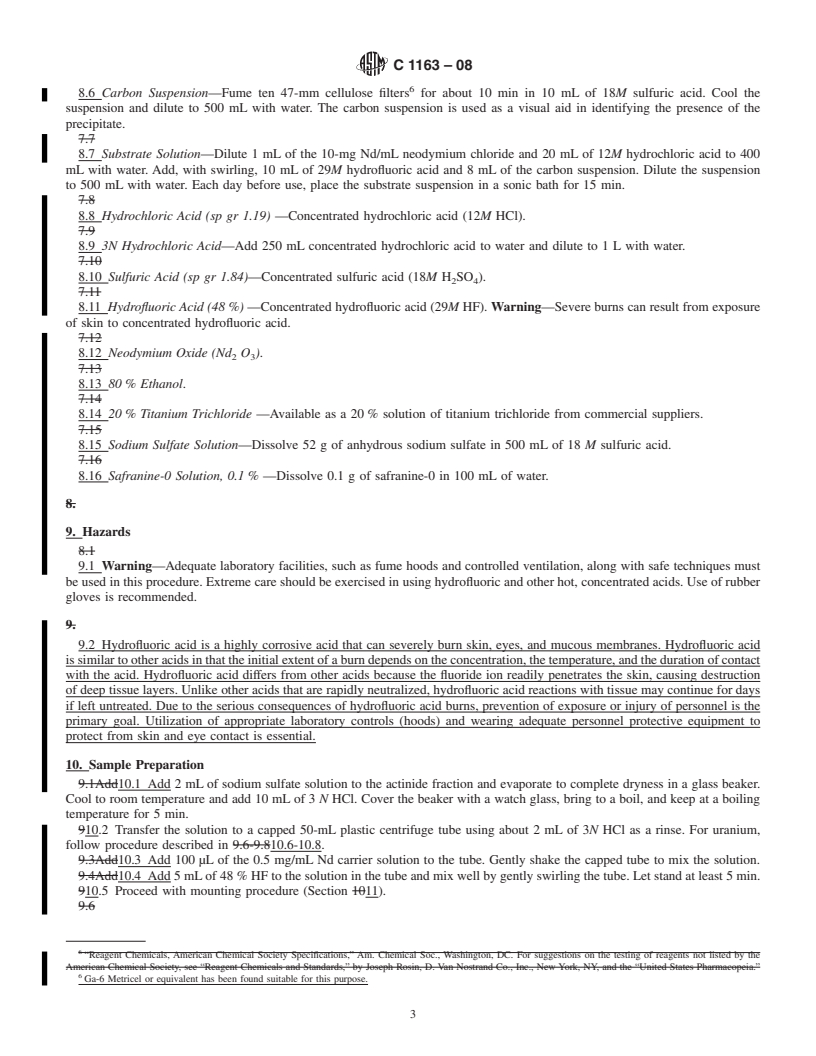 REDLINE ASTM C1163-08 - Standard Practice for Mounting Actinides for Alpha Spectrometry Using Neodymium Fluoride