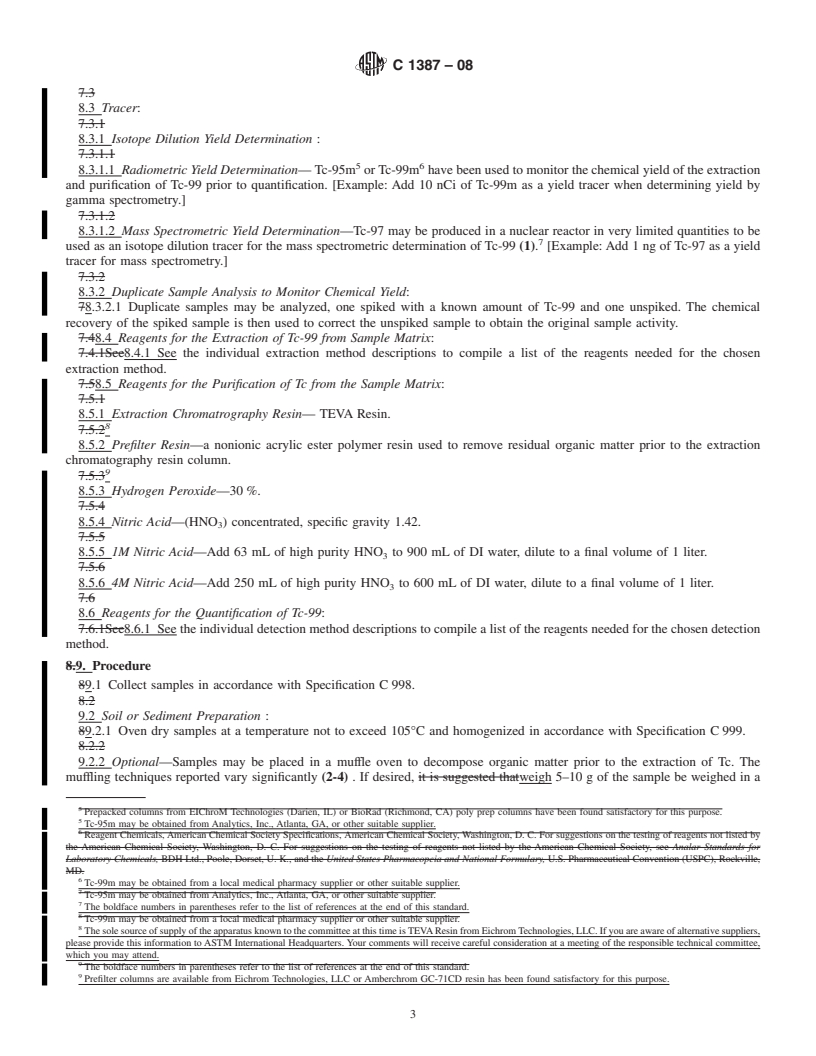 REDLINE ASTM C1387-08 - Standard Guide for the Determination of Technetium-99 in Soil