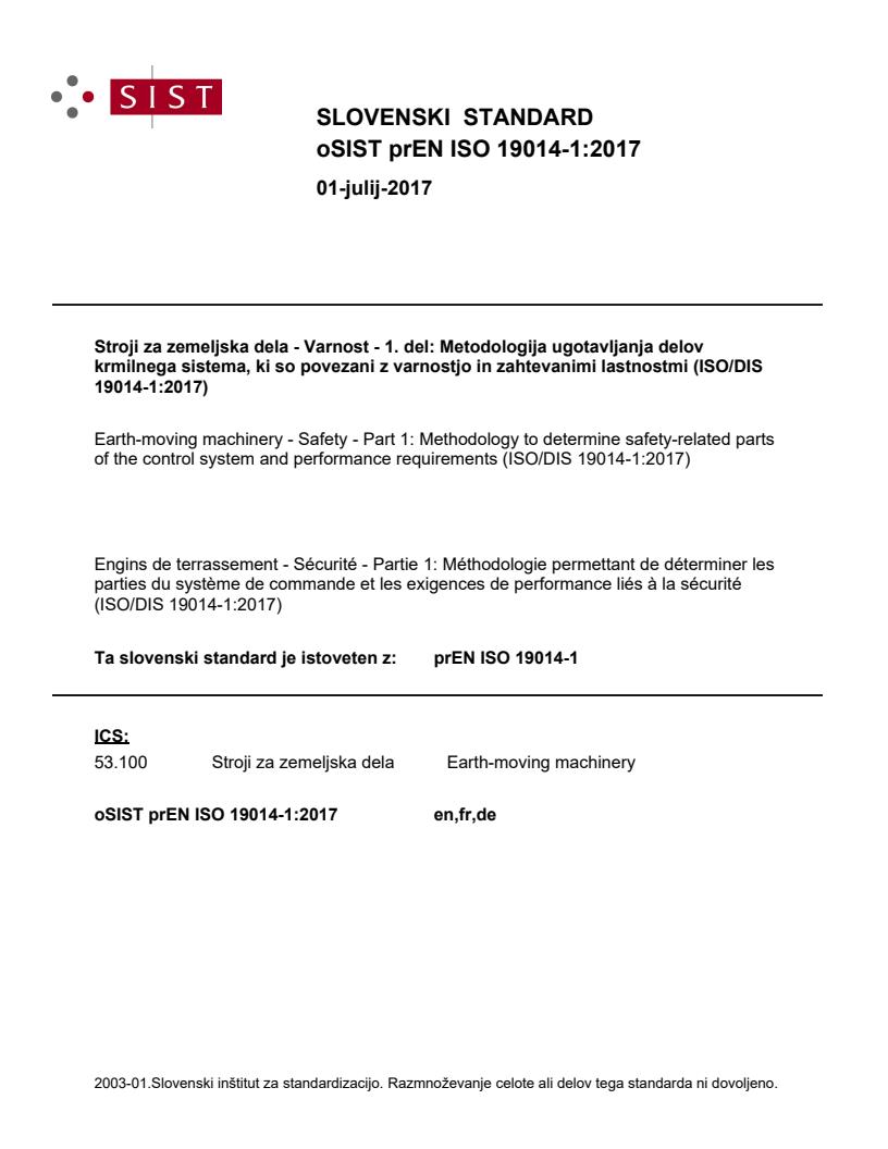 prEN ISO 19014-1:2017 - BARVE