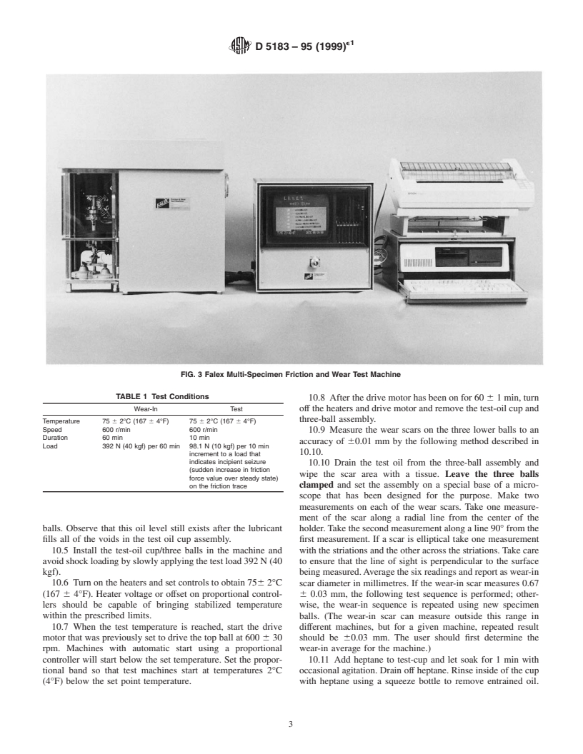 ASTM D5183-95(1999)e1 - Standard Test Method for Determination of the Coefficient of Friction of Lubricants Using the Four-Ball Wear Test Machine