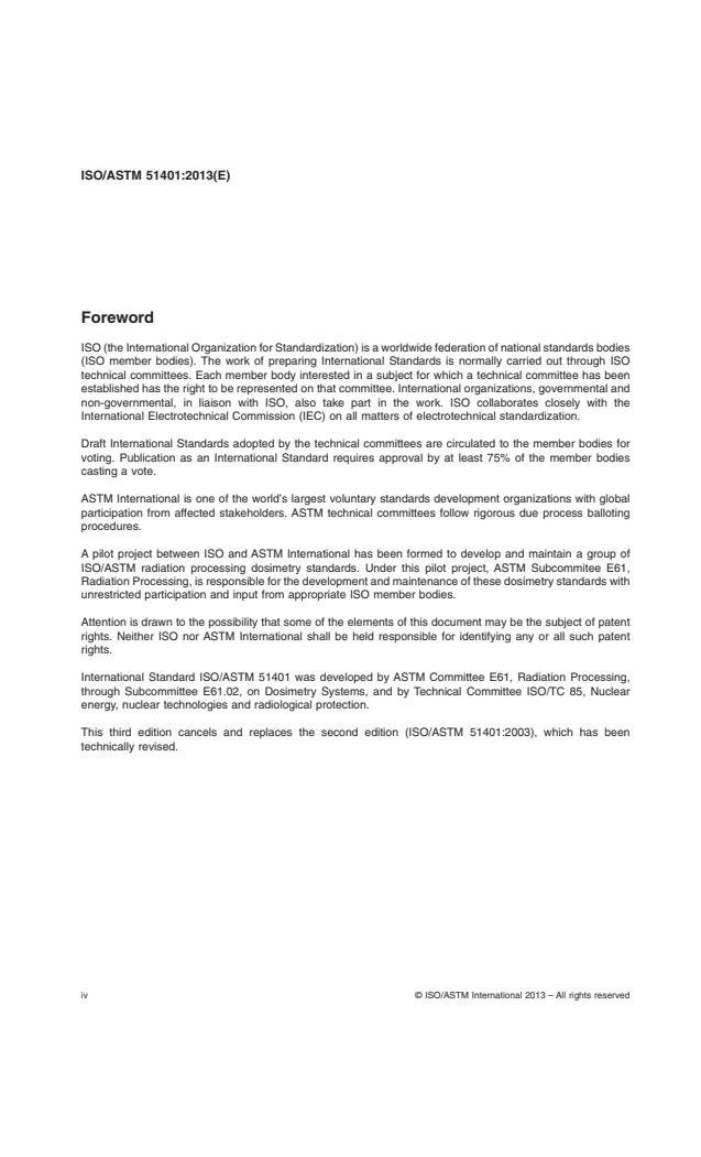 ISO/ASTM 51401:2013 ISO/ASTM 51401:2013 - Practice for use of a dichromate dosimetry system - Page 4 preview