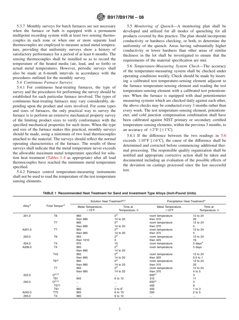 ASTM B917/B917M-08 - Standard Practice for Heat Treatment of Aluminum-Alloy Castings from All Processes