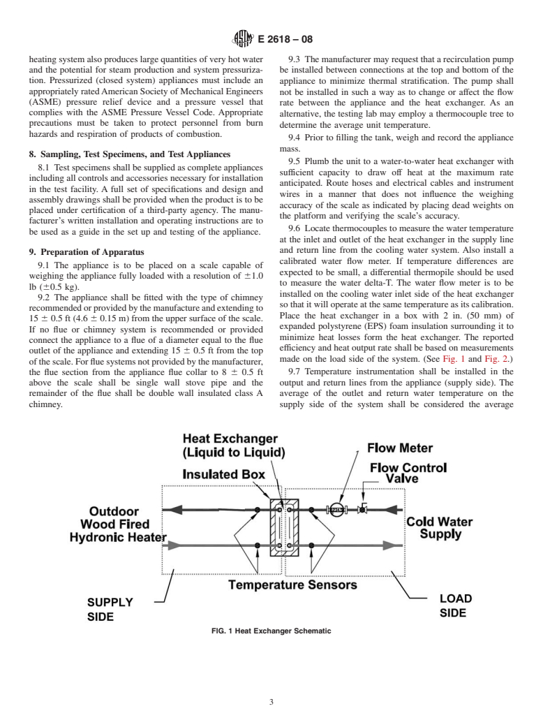 ASTM E2618-08 - Standard Test Method for Measurement of Particulate Emissions and Heating Efficiency of Outdoor Solid Fuel-Fired Hydronic Heating Appliances