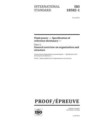 ISO 18582-1:2016 - Fluid power -- Specification of reference dictionary