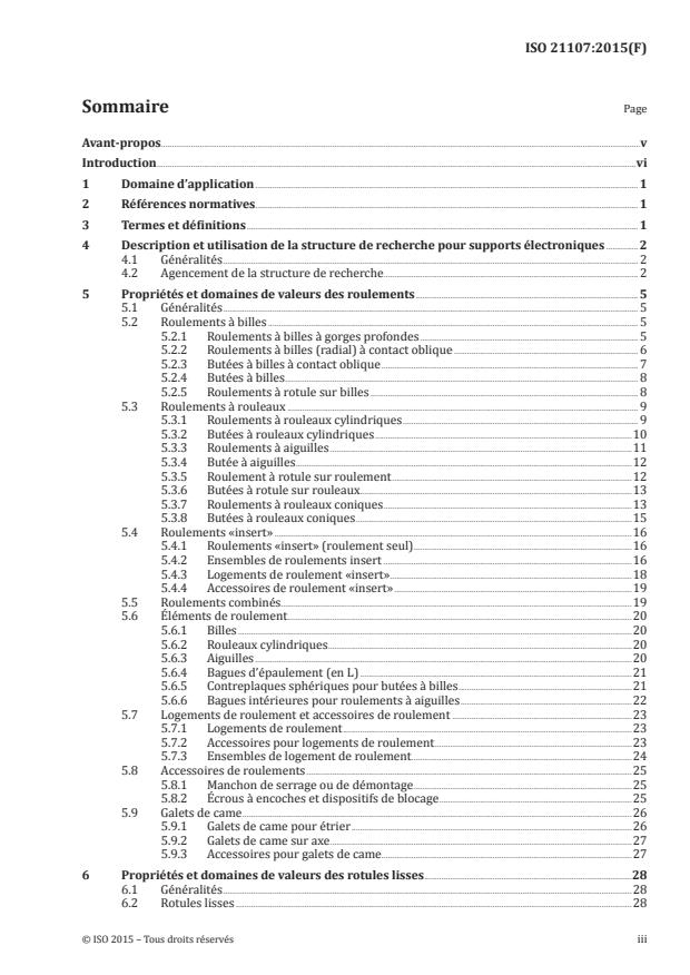 ISO 21107:2015 - Roulements et rotules lisses -- Structure de recherche pour supports électroniques -- Caractéristiques et critères de performance identifiés par le vocabulaire des propriétés