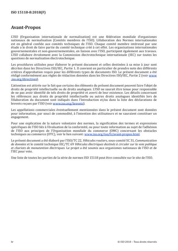 ISO 15118-8:2018 ISO 15118-8:2018 - Véhicules routiers -- Interface de communication entre véhicule et réseau électrique - Page 4 preview