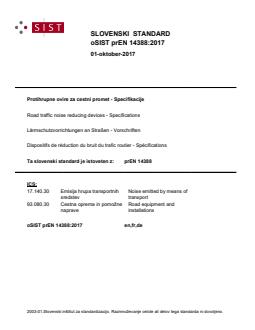 oSIST prEN 14388:2017 - Page 1 preview
