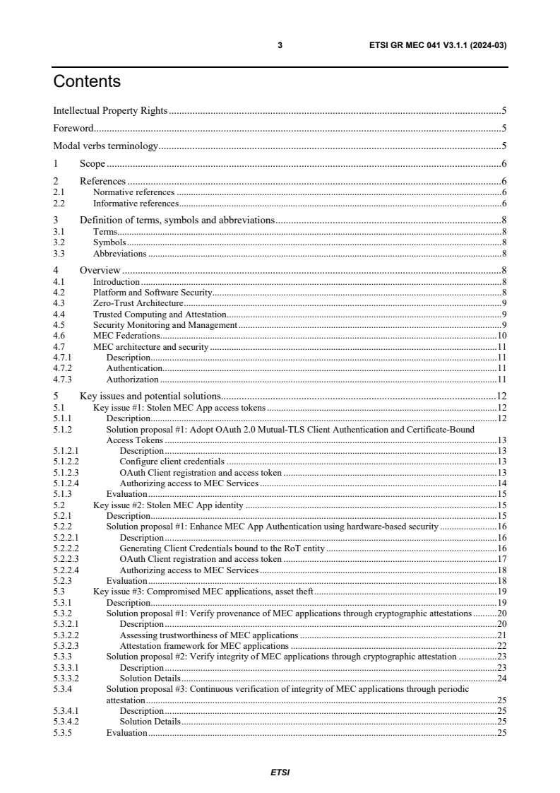 ETSI GR MEC 041 V3.1.1 (2024-03) - Multi-access Edge Computing (MEC); Study on MEC Security