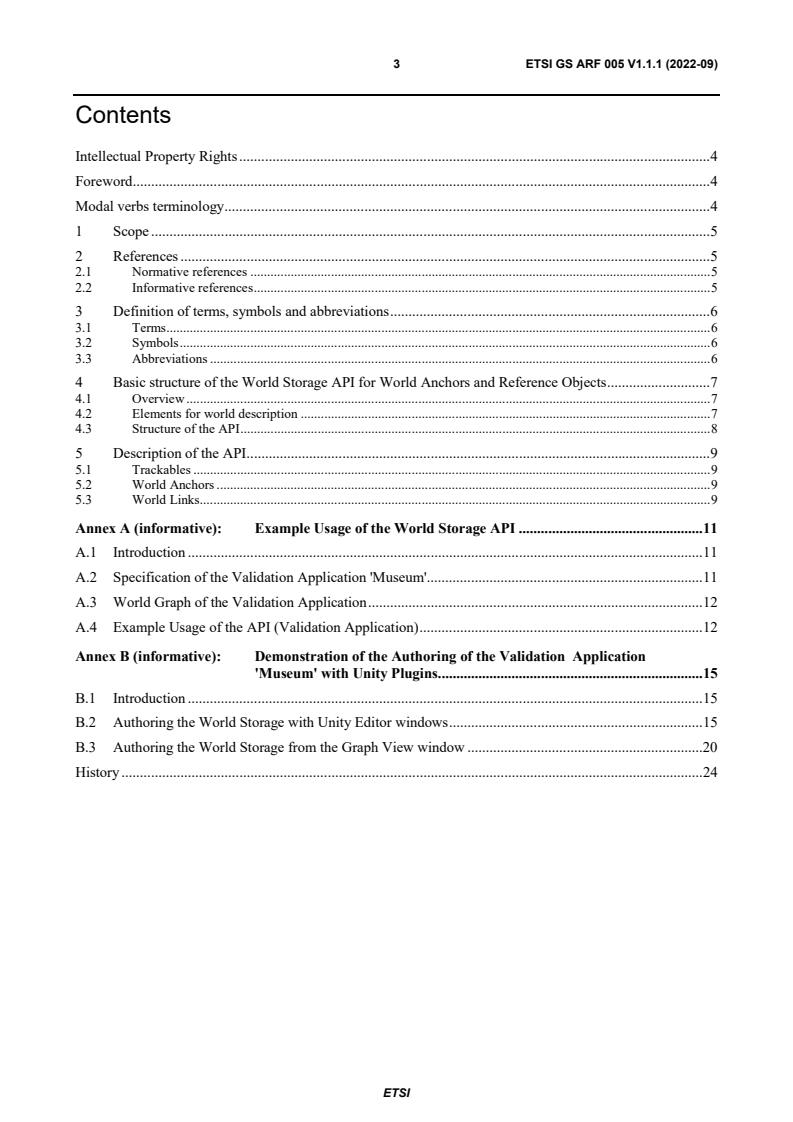 ETSI GS ARF 005 V1.1.1 (2022-09) ETSI GS ARF 005 V1.1.1 (2022-09) - Augmented Reality Framework (ARF); Open APIs for the Creation and Management of the World Representation