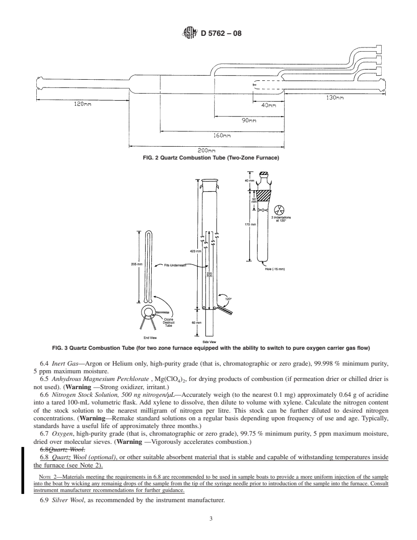 REDLINE ASTM D5762-08 - Standard Test Method for Nitrogen in Petroleum and Petroleum Products by Boat-Inlet Chemiluminescence