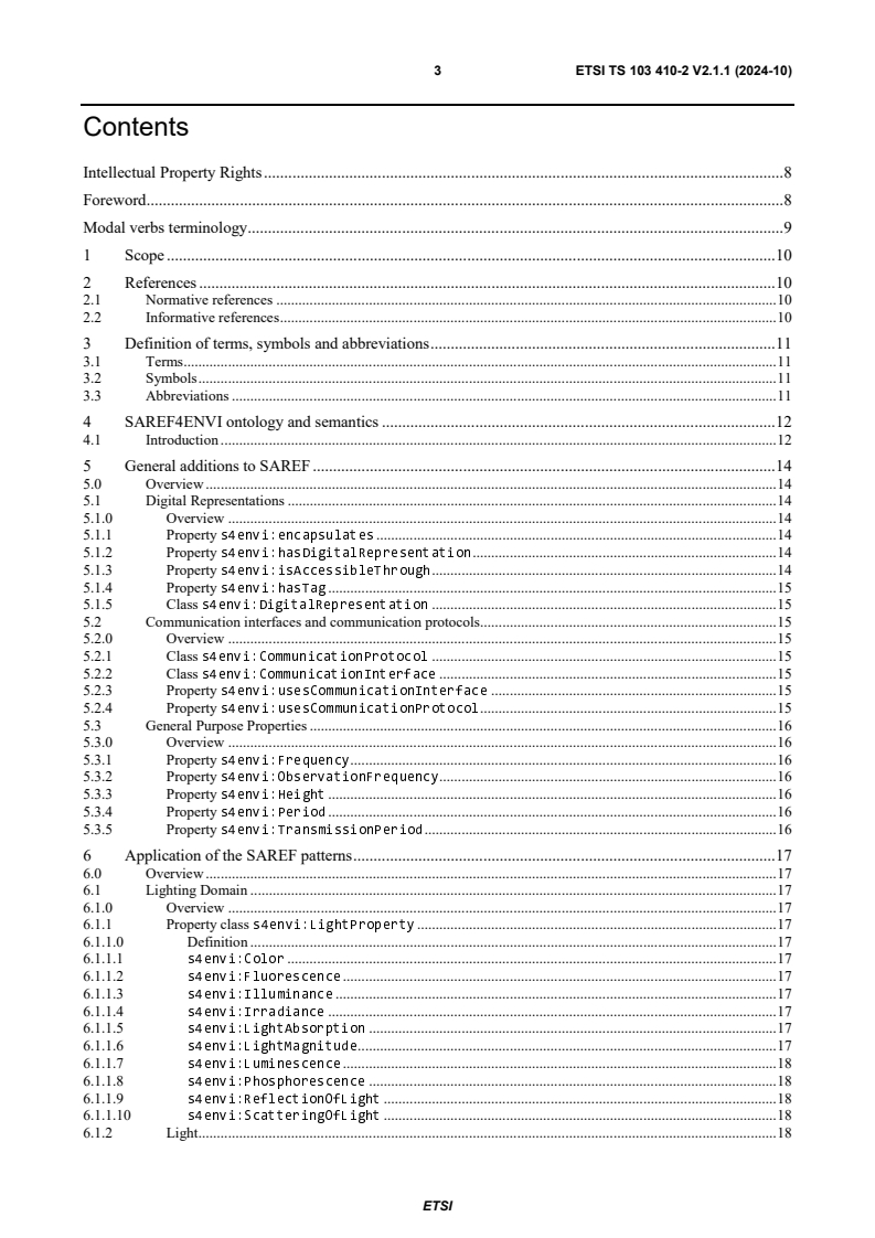 ETSI TS 103 410-2 V2.1.1 (2024-10) - SmartM2M; Extension to SAREF; Part 2: Environment Domain