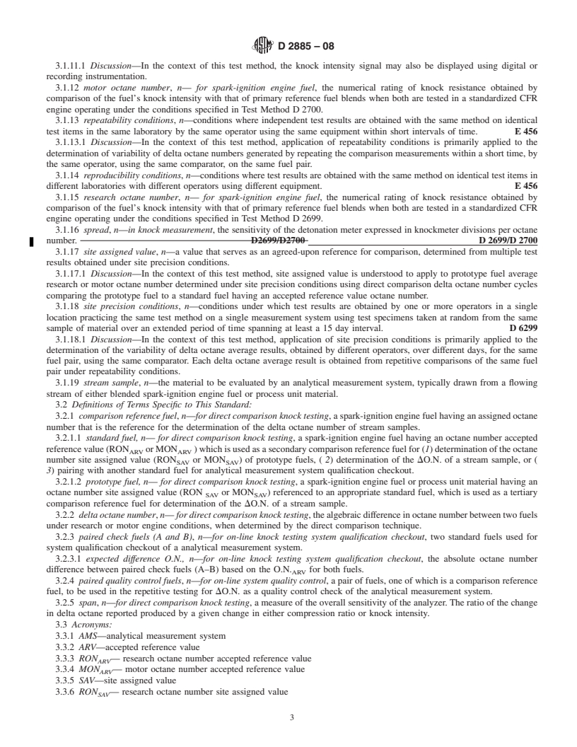 REDLINE ASTM D2885-08 - Standard Test Method for Determination of Octane Number of Spark-Ignition Engine Fuels by On-Line Direct Comparison Technique