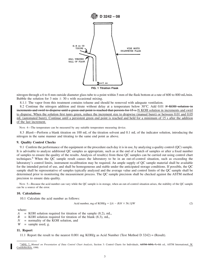 REDLINE ASTM D3242-08 - Standard Test Method for Acidity in Aviation Turbine Fuel