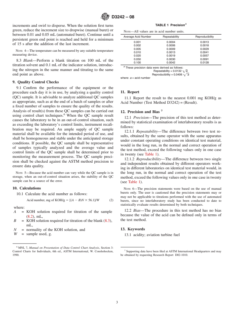 ASTM D3242-08 - Standard Test Method for Acidity in Aviation Turbine Fuel