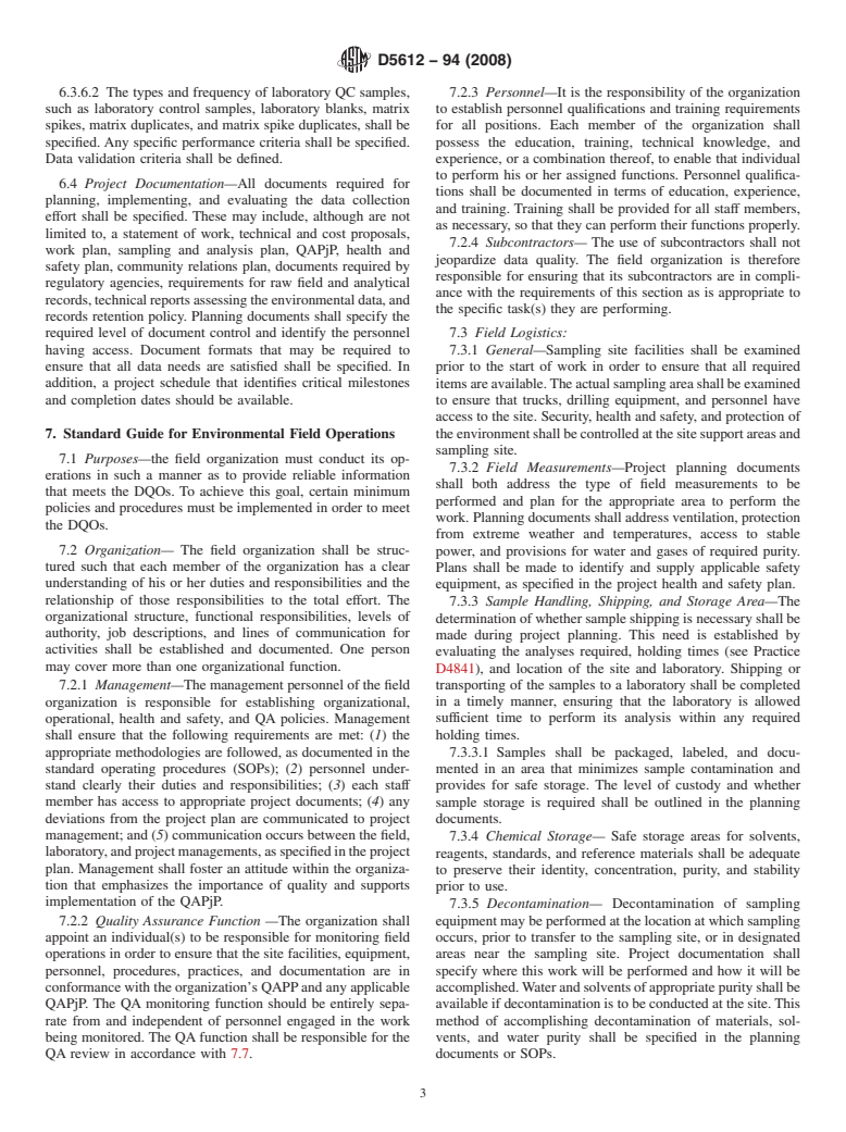 ASTM D5612-94(2008) - Standard Guide for  Quality Planning and Field Implementation of a Water Quality Measurement Program