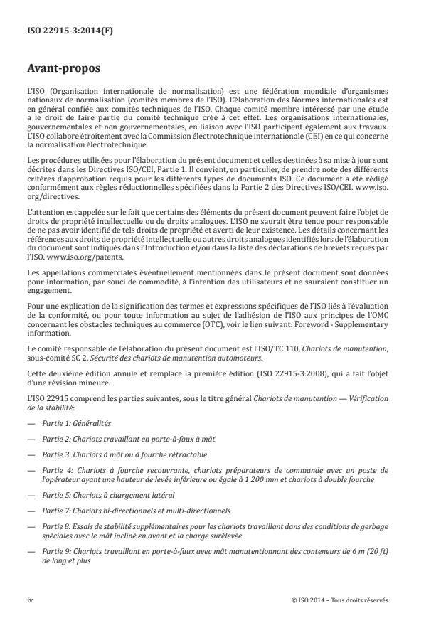 ISO 22915-3:2014 ISO 22915-3:2014 - Chariots de manutention -- Vérification de la stabilité - Page 4 preview