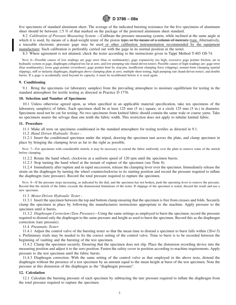 REDLINE ASTM D3786-08a - Standard Test Method for   Bursting Strength of Textile Fabrics<span class='unicode'>&#x2014;</span>Diaphragm Bursting Strength Tester Method