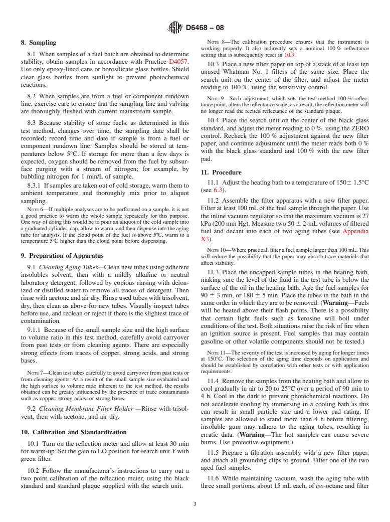 ASTM D6468-08 - Standard Test Method for High Temperature Stability of Middle Distillate Fuels