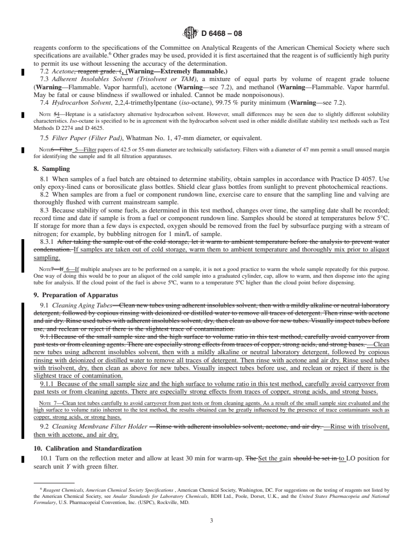 REDLINE ASTM D6468-08 - Standard Test Method for High Temperature Stability of Middle Distillate Fuels